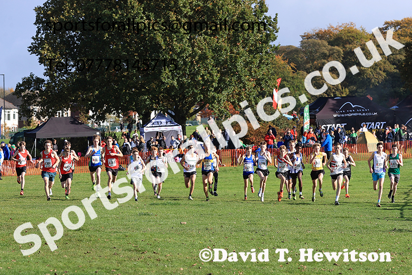 Boys under-15s, 2024 Northern Cross Country Relays, Graves Park, Sheffield.   Photo: David T. Hewitson/Sports for All Pics